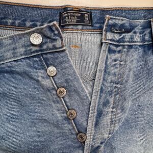 Abercrombie & Fitch Distressed High Rise 4" Short Denim Blue sz 30/10 Boyfriend